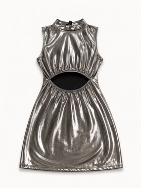 PrettyLittleThing Metallic Silver Mini Dress